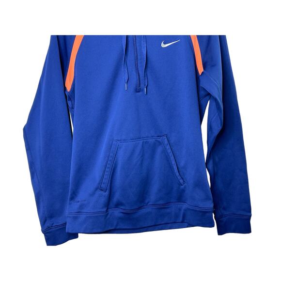 Nike Therma-Fit Blue & Coral 1/4 Zip Hooded Sweatshirt Women's Medium - Picture 9 of 10